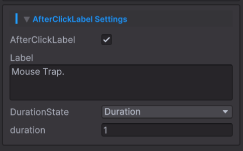 AfterClickLabel Settings